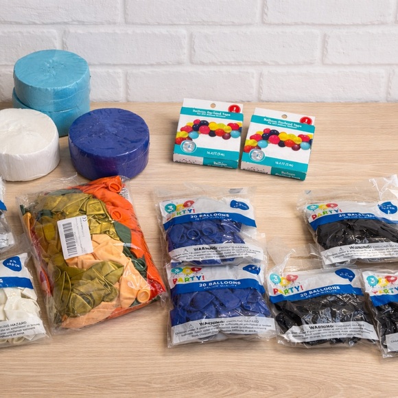 Other - Lot of unopened party and baby shower balloons, steamers, Balloon 🎈 garland tape